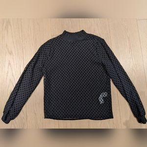 Zara Sheer Polkadot Mock Neck Shirt. Size small.